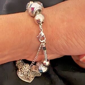 Elegant Silver Charm Bracelet